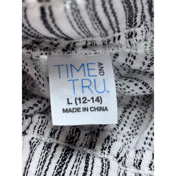 Time And Tru Womens Black & White Striped Shorts Size L - Picture 7 of 8